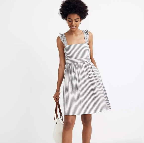 Madewell Dresses & Skirts - Madewell Striped Ruffle-Strap Empire Dress